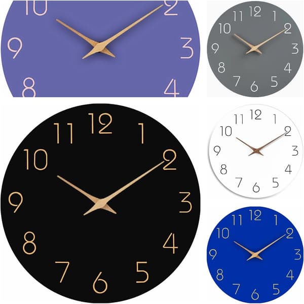 25cm Träväggklocka Tyst Tickfri Väggklockor - Kvalitets Quartz Batteridriven - Modern Enkelhet Vit white