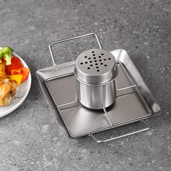 Øldåse Kylling Rist Stand - Rustfrit Stål Holder - Grillstativ til Grillen, Ovnen eller Røgeovnen - Tåler Opvaskemaskine - Inkluderer 4 Grøntsagsspyd