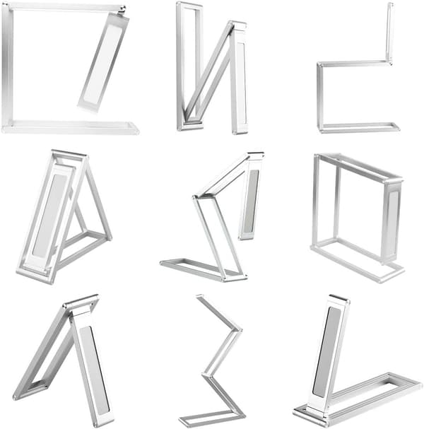 LED-skrivebordslampe, sammenleggbar trådløs USB-oppladbar bordlampe, svingbart lampehode, 3 dimbare moduser (sølv) silver
