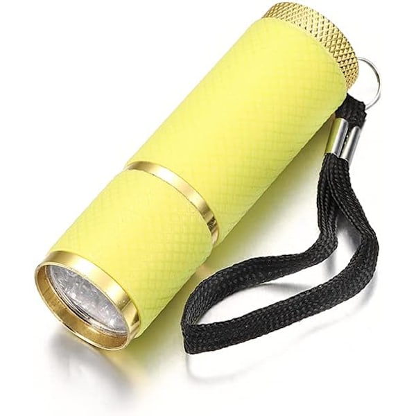 4 Farver UV Lommelygte Ultraviolet Lys Mini Lommelygte Lampe Til Epoxy UV Harpiks Hærde Lim Smykker Udstyr Værktøj, Gul