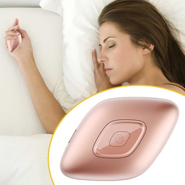 Søvnhjælp, USB-opladning, Sovende Instrument Håndholdt Calm Palm Device, Sleep Aid Instrument Microcurrent Søvnhjælp til stresslindring (Pink) Rose gold