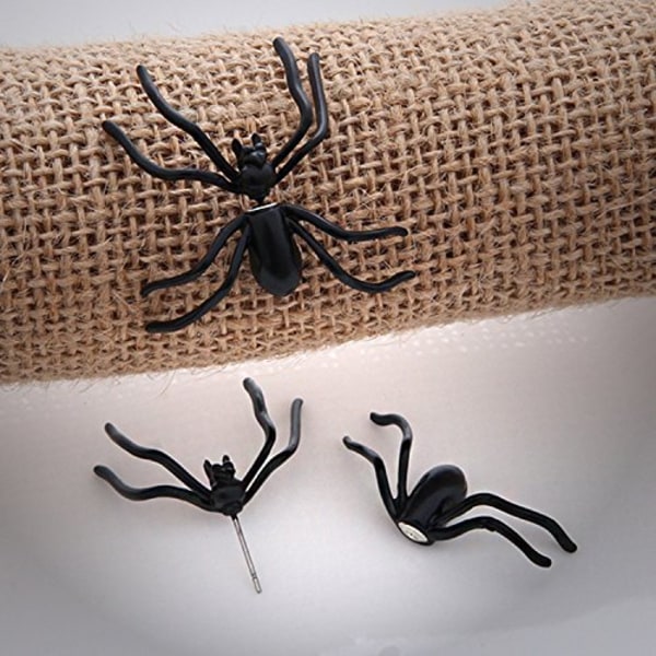 Halloween Spider Scorpion øredobber Carnival Stud øredobber for menn og kvinner svart 1 par