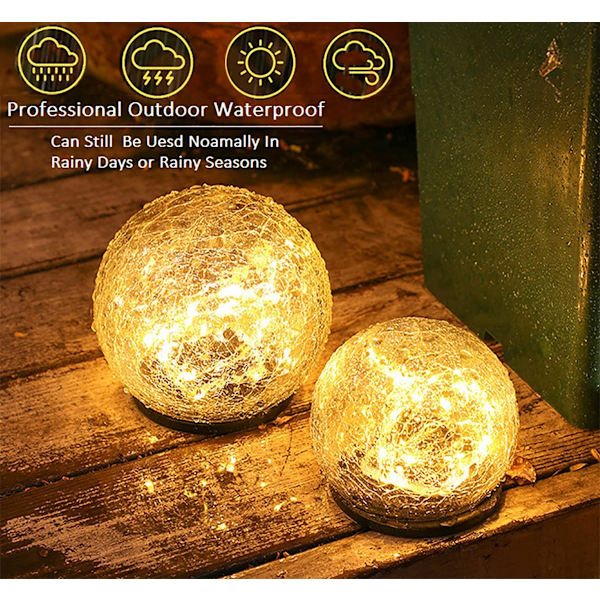 1 Pack LED julsprickade boll solcellslampor 1pc