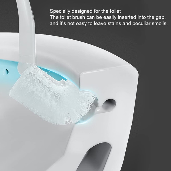 Bærbar toiletbørste Plast Langt skaft Stærk dekontaminering Rengøringsbørster Badeværelsestilbehør (toiletbørste)