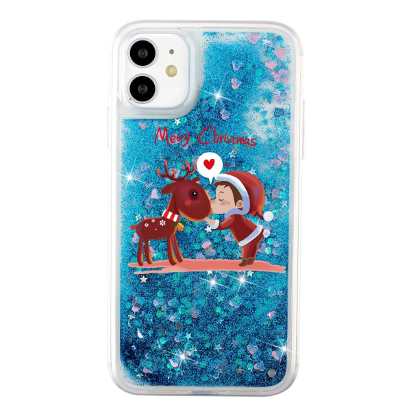 iPhone 11 Christmas Case Glitter, Bling Sparkly Kiiltävä Virtaava Liquid Quicksand Clear Pehmeä TPU Puskurin Silikoni Cover iPhone 11 Kid & Deerille iPhone11,Kid & deer