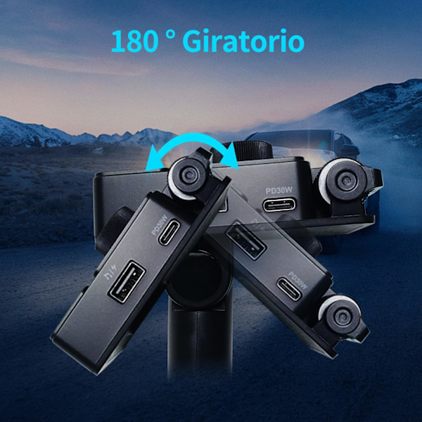 Bluetooth Biladapter, FM-sändare, Kompatibel med PD 30W/Handsfree/180° Roterbar/Musikjusterare med Bas och Diskant