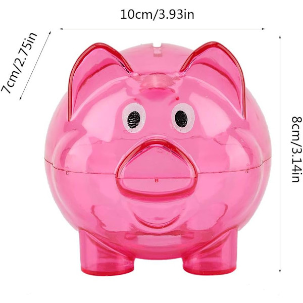 Söt sparbössa, kreativ färgad sparbössa för barn, söt tecknad grisformad sparbössa heminredning, bästa julklappar födelsedagspresenter (rosa)