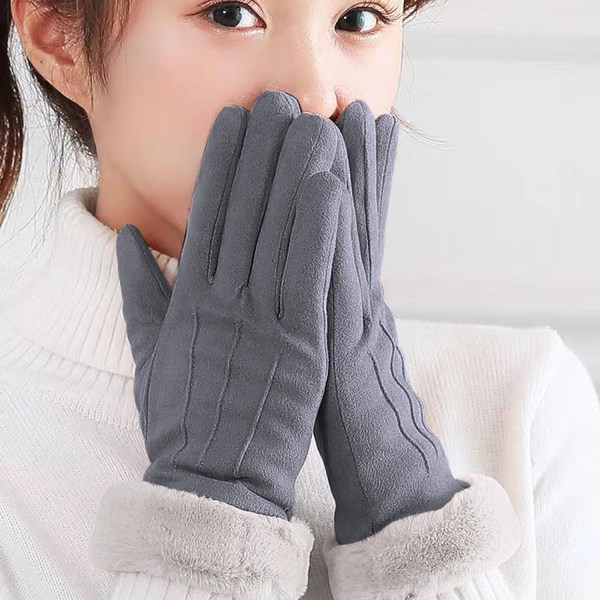 Varme vinterhandsker, touch screen handsker til kvinder, handsker, tykke og varme handsker Grey