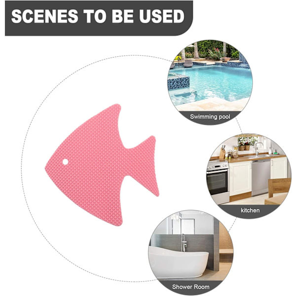 20 kpl liukuesteet kylpyammeeseen, liukumattomat kylpyhuoneen tarrat, suihkuraidat, liukuesteteippi suihkulle, ammeelle, portaisiin, lattian koristeluun (vaaleanpunainen kala) Pink Fish