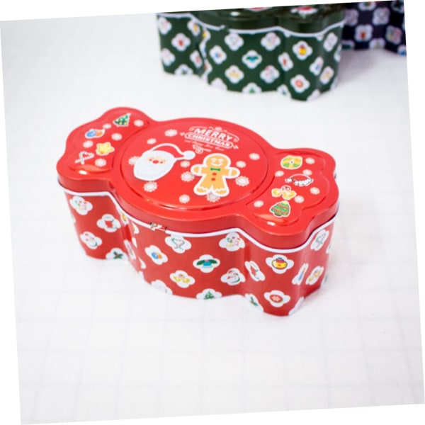 4 Pcs Christmas Tin Box Nativity Toys for Kids Christmas Canisters Christmas Candle Tins Santa Cookie Tins Candy Xmas Dining Table Decor