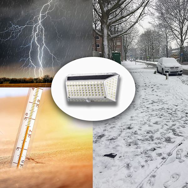Solcellsbelysning för utomhusbruk, 【142 LED superljusstark belysning】 Solcellsbelysning med rörelsesensor för väggmontering med 3 smarta lägen IP65 vattentät för uteplats trädgård terrass