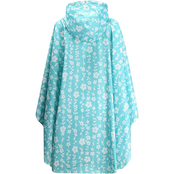 Regnjakke Dame Herre Regnponcho Regnfrakk Vanntett Lett Regnklær med Hette Regnkappe Jakke Regnponcho Kappe light blue