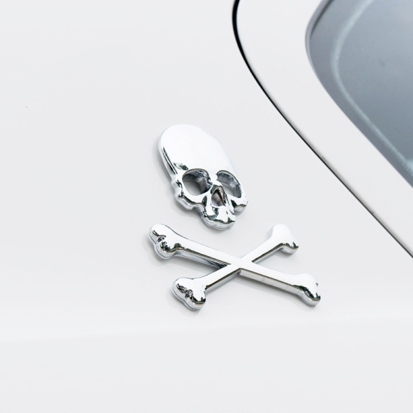 3D Metal Skull Skelet Død Bil Motorcykel Emblem Badge Mærkat Bil Styling Dekaler Tilbehør