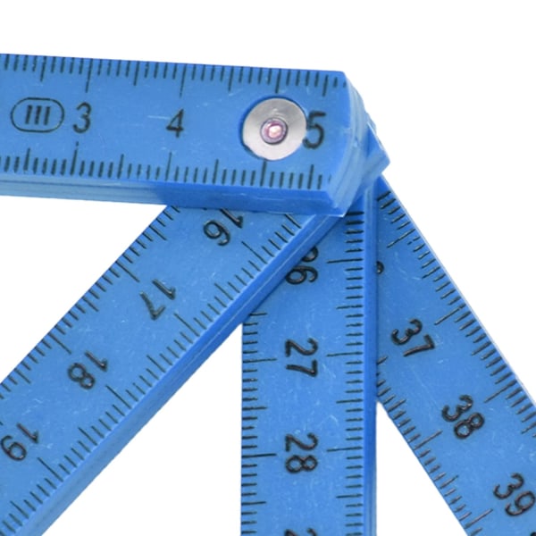 Pakke med 2 mini sammenleggbare linjaler - 0,5 m - Sammenleggbar linjal for legging av snekkerfliser (blå)
