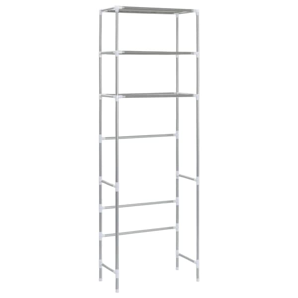 vidaXL Toaletthylle med 3 hyller Sølv 53x28x169 cm silver Silver