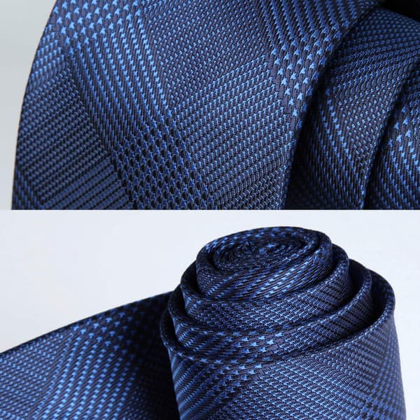 Slips til mænd Bryllupsslips med lommetørklæde Klassisk ternet Houndstooth Business slips & lommetørklæde sæt