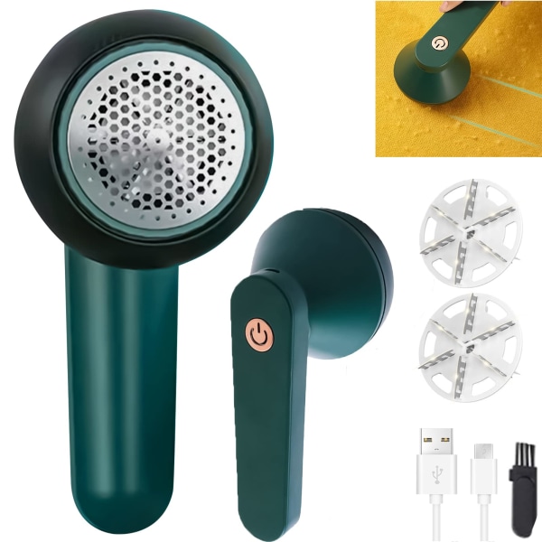 Elektrisk luddtrimmer, luddtrimmer testvinnare med 6-bladig blad, USB-laddningsbar, elektrisk luddremover för att ta bort noppor, för kläder, möbler