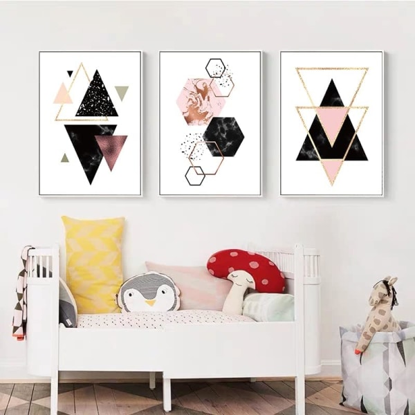 Sarjakuva Geometriset Kuviot Julisteet ja Tulosteet Pohjoismainen Minimalistinen Taide Canvas Maalaus Seinätaide Kuva Olohuoneen Koti Dekor 40*60cm