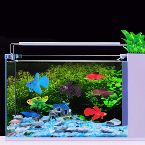 Akvariefisk bolle plast svømming gullfisk betta fisk morsom kunstig silikon liten fisk naturtro falsk fisk (brun betta fisk)