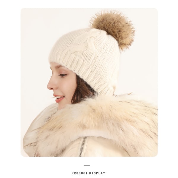 Miesten Naisten Worm Winter Style Pipo Käsintehty neulottu hattu turkilla Pompom Bobble Hat Neulottu Bobble Hat Tavallinen Ski Pom Wooly ja Full Cozy
