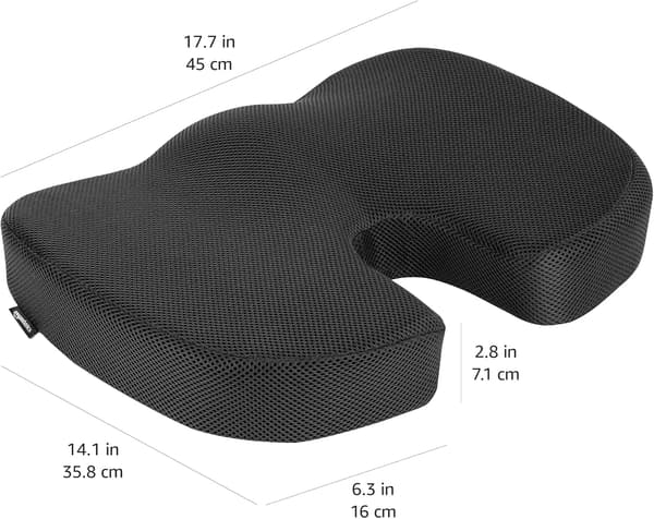 Memory Foam Sædepude til Kontorstol, Sort