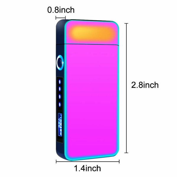 Sähkösytytinlahja, sytytin, USB-ladattava sähkösytytin tuulenpitävä kaksoiskaari virranilmaisin kosketusohjaus Multicolor