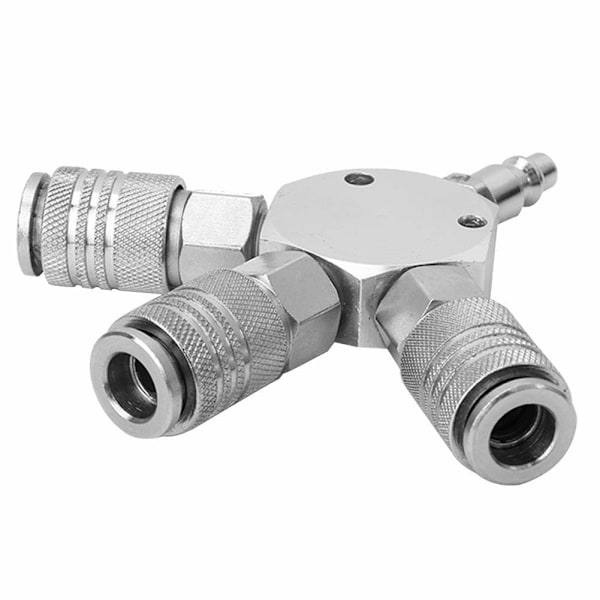 Way Air Manifold Pneumatic Connector 1/4'' F-NPT Air Hose Manifold Quick Connector Splitter Adapter 120*20mm
