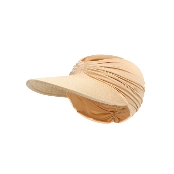 Visor Hat, Solhatt Dame Solbeskyttelse Strandhatt Bred Bremskjerm Solhatt med UV-beskyttelse for Sport Golf Tennis Utendørs Strand 56-65CM camel