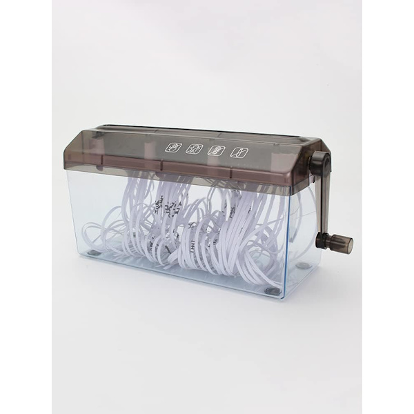 Mini håndshredder, bærbar papirskærer, manuel shredder, kontor- og skrivebordsartikler til hjemmet, håndpapirshredder til papir, noter, regninger, fotos