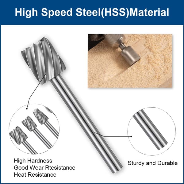 Høj hårdhed gravering bitsæt, 10 stk karbid gravering bits & 10 stk fræser bits 1/8\"(3mm) skaft til roterende værktøjer til træ DIY