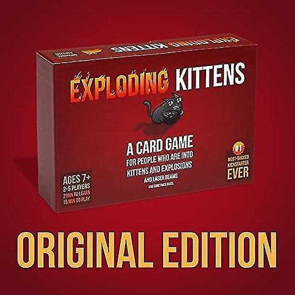 Exploding Kittens - Korttipeli | Perheystävällinen Juhlapeli | Venäläinen Ruletti | Englanti | 7+ vuotta | 2-5 pelaajaa