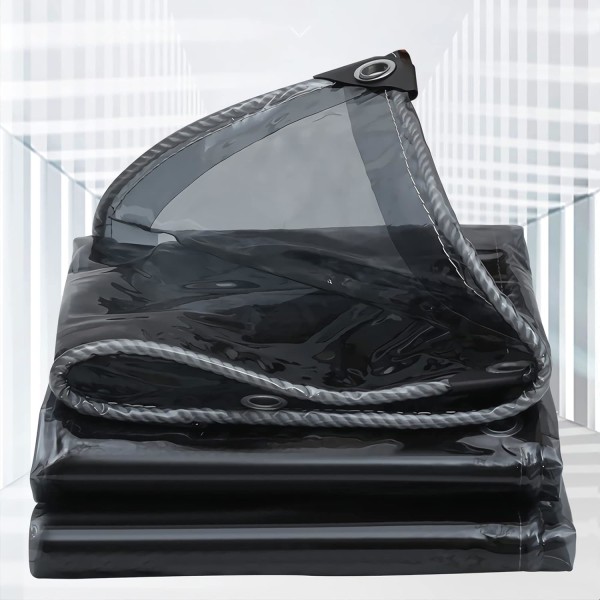 Greenhouse Tarpaulin, Black Transparent Polyethylene, Tear-Resistant Waterproof Protective Tarpaulin, Waterproof Tarpaulin 0.35mm Thick (1.5x4m)