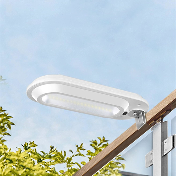 Vit utomhus solvägglampa för staket, grind, vägg och vattentät LED Decolight, vit (kall vit) White