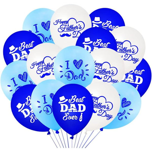 Glædelig Fars Dag Balloner 12 tommer Fars Dag Blå Balloner Fest Dekorationer Jeg Elsker Far, Bedste Far Nogensinde Balloner Fest Dekorationer-18 stk