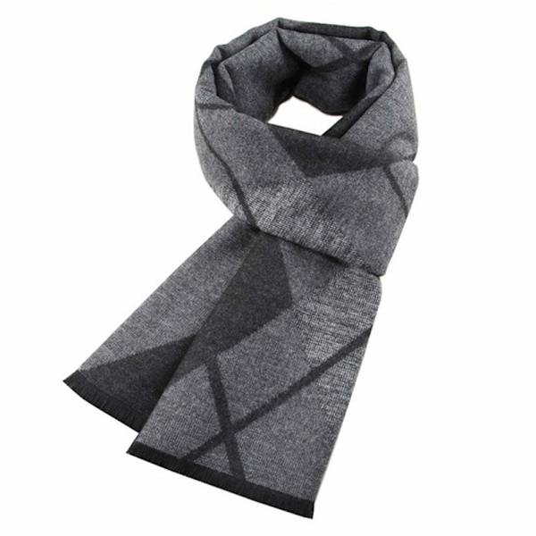 Myke, varme høst- og vinterskjerf for menn - komfortable og elegante rutete skjerf grey(A)