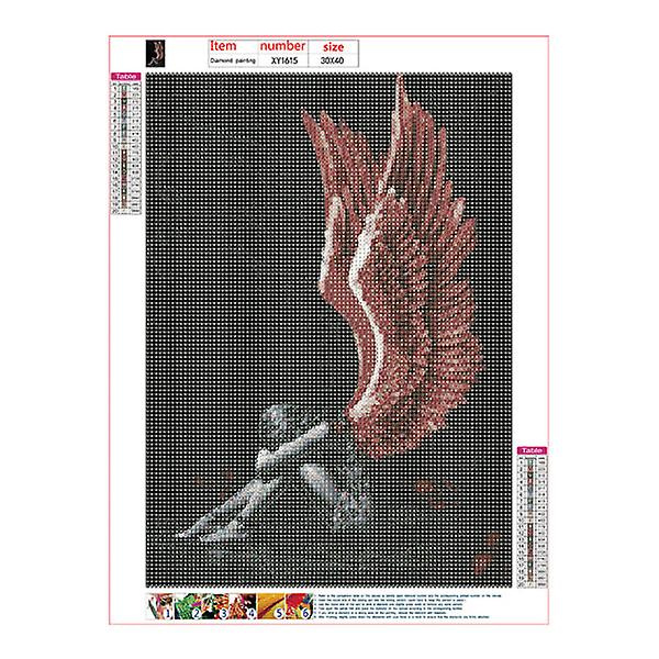 30 x 40 cm, Engler med diamantmaleri Broderi Diamantmaling