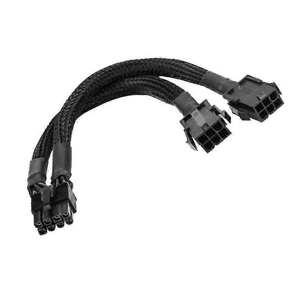 Dobbelt 6-pin hun til 8-pin han GPU strømadapterkabel