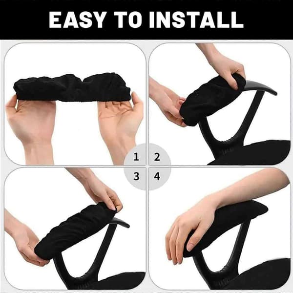 2-pack Stretch Polyester Kontorsstols Skydd Lindrar Armbågssmärta