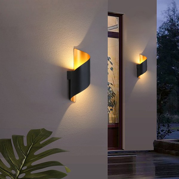 Moderne LED væglamper væglampe udendørs IP65 metal sort væglampe LED aluminium lys LED 10W spiral væglampe LED til LED pærer
