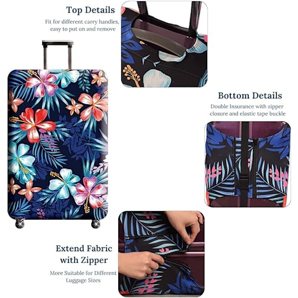 Rejsebagagebeskyttelse, kuffertbeskyttelsestaske passer til 19-20 tommer bagage sort,S