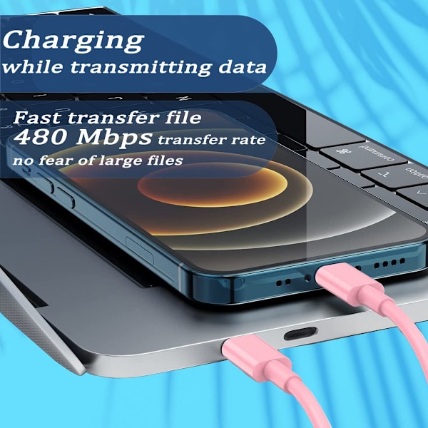 Multifunktionel datakabel opbevaringsboks adapter til Lightning, USB-C og Micro-USB enheder Universal dataoverførselskabel (Pink)
