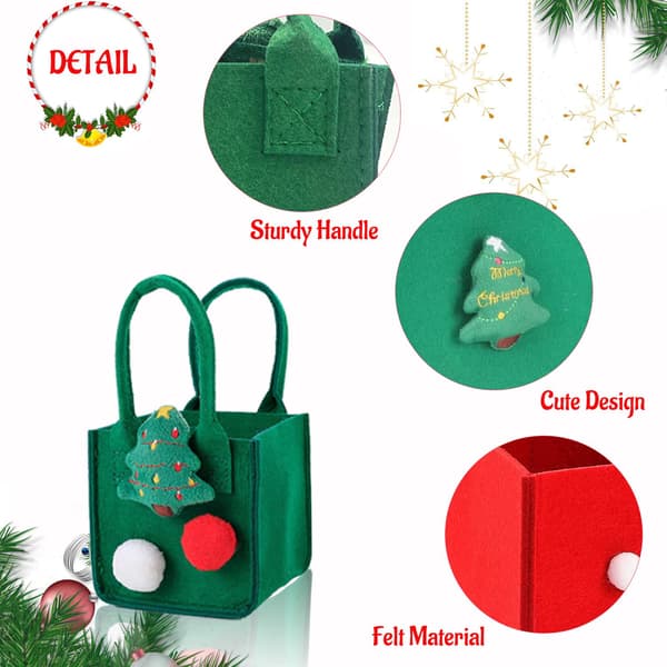 Julgodispåsar Filt Tyg, Söt Julklappspåse, Julklappspåsar, Godis Julgransprydnader Mini-presentpåse, Jultomte Julgran