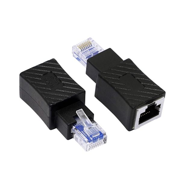 Rett Ethernet-adapter, RJ45 hann til hunn Cat6 forlengelses LAN-nettverkskontakt (2-pakning) (rett)