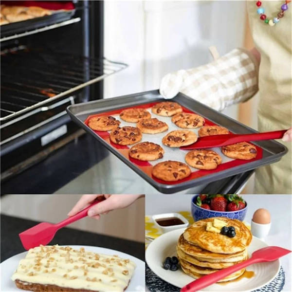 Silikonskrapa för kök - Mångsidig och hållbar bakspatel (röd), medium