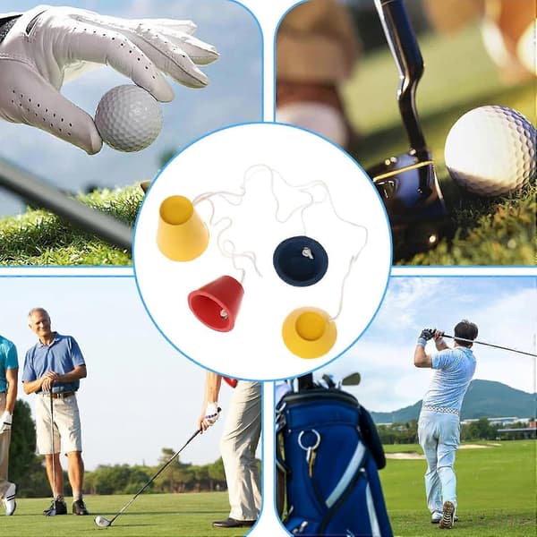 Golf T-shirts til mænd, gummimateriale, pakke med 4 vintergolftees, bærbart simulatorudstyr