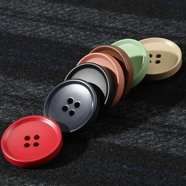 20 stk. 22mm Runde 4 Huller Harpiks Knapper, Premium Farver Klassisk Minimalistisk Runde Udskiftningsknapper, Syning DIY Håndværk Knapper, Rød