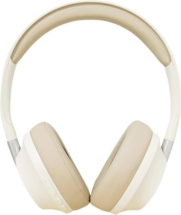 Bluetooth 5.3 Trådløse Hovedtelefoner med Bas og Stereolyd, Over-Head Hovedbøjle, Open-Ear Headset (Beige)
