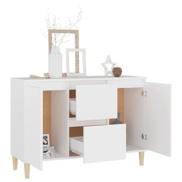 vidaXL Skænk hvid 101x35x70 cm konstrueret træ white Vit