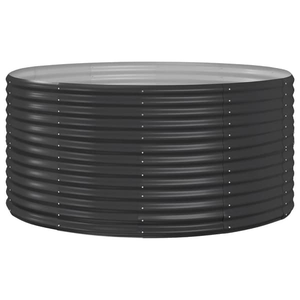 vidaXL Planteringslåda Antracit 140x140x68 cm Pulverlackerat Stål 9480 Antracit
