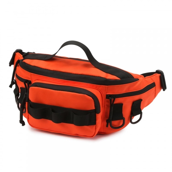 Fiske Tackle Bag Fanny Pack, Vattentät Fiskeverktyg Midjeväska för Fiske Vandring Löpning Orange